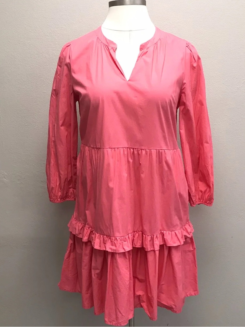 J.Crew Pink Tiered Popover Dress - Size XL